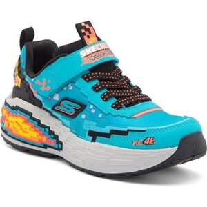 Skechers Mega-Craft 4K Kids Sneakers Turquoise Black Pixel Gamer Size 3